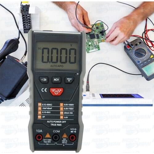KM-DM01D Intelligent Digital Multimeter Burn-proof 6000 Count With True Effective Value / NCV Measurement