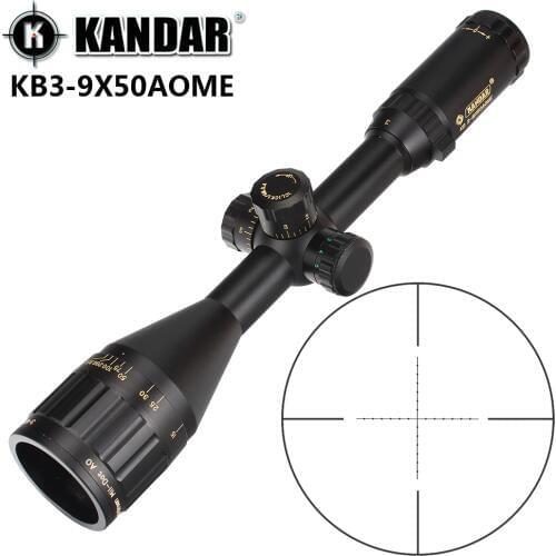 KANDAR Gold Edition 3-9x50 AOME Glass Etched Mil-dot Reticle Locking RifleScope Hunting Rifle Scope Tactical Optical Sight