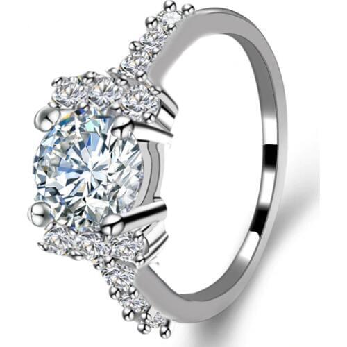 YaYI Fashion Women Jewelry Ring 1CT White CZ Silver Color Engagement Rings Wedding Rings Party Rings Gift