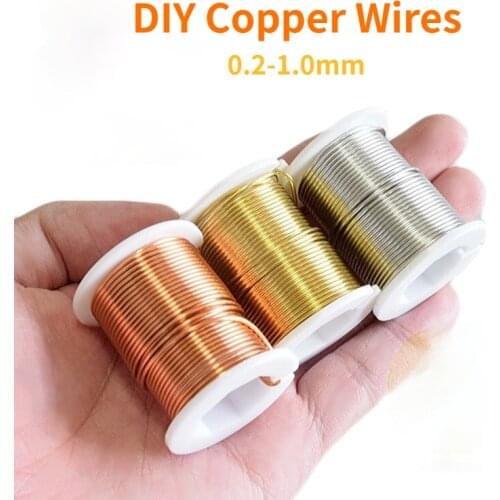 1 Roll Copper Wire Jewelry DIY Gold Copper Silver Color Bracelet Necklace Earring Rings Beading Wire Craft Making 0.2-1mm