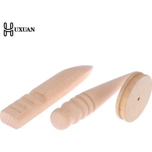 1PC Handmade Multi-Size Burnishing Rod Leather Craft Edges Slicker Round Wood DIY Leathercraft Tool