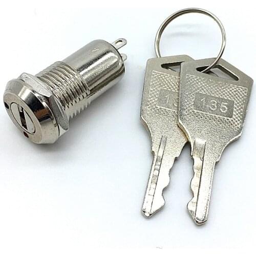 12mm 135 Zinc Alloy Electronic Key Switch ON OFF Phone Lock Security Power Switch with 2 Keys