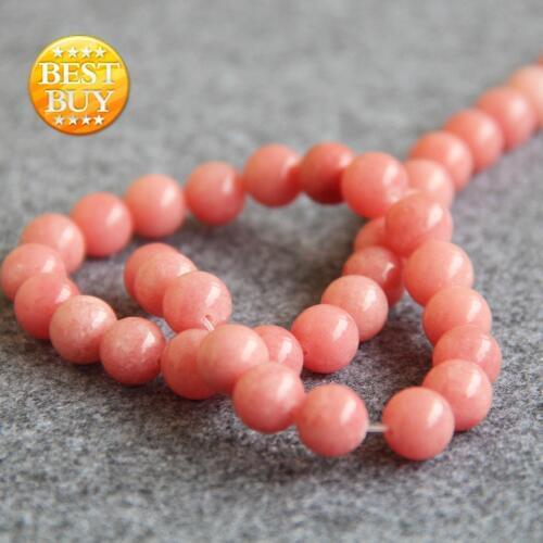 2021 New For Necklace&Bracelet 10mm Pink Chalcedony Beads Loose Round DIY Beads Stone Accessory Parts 15inch Girl Jewelry Making