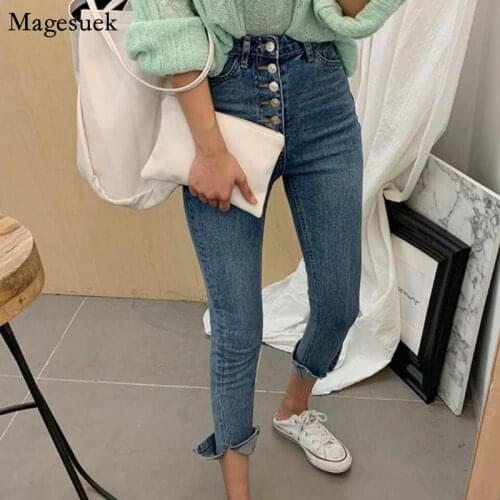 2021 Autumn High Waisted Jeans Women Slim Pencil Pants Mom Jeans Casual Denim Skinny Jeans Woman High Waist Mujer Trousers 10407