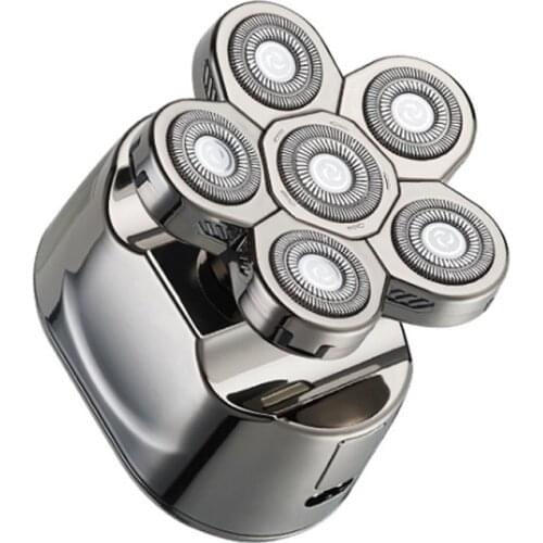 6 In 1 Rechargeable Electric 6D Blade Shaver Bald Razor Hair Clipper LED Display IPX6 Full Body Waterproof Wet & Dry