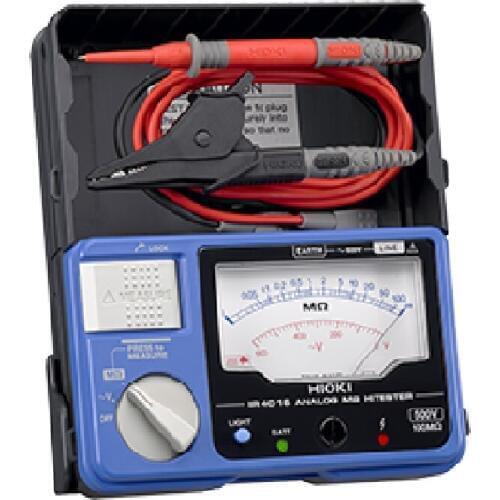 HIOKI IR4016-20 Single-Range 500V/100 Megohm Analog Insulation Resistance Tester Electrical Analogue Integrated Hard Case