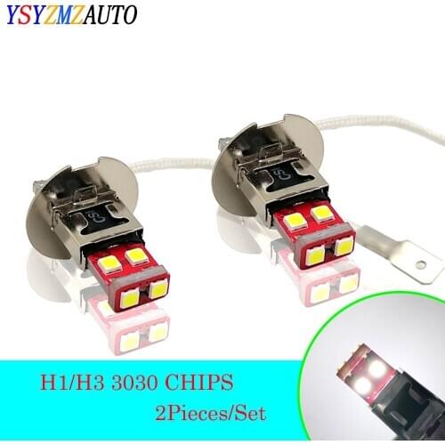 Car Fog Lamp H1 H3 LED Bulbs High Power Lamp 3030 6SMD 6000K Head Lamps Auto Driving Led Bulbs Car Light Source Parking 12V