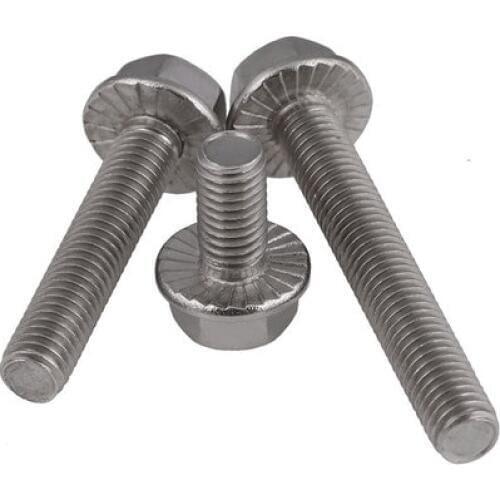 M6*8/10/12/16/20/25/30mm 304 Stainless Steel Flange External Hexagon Hex socket Head Cap Bolts Screws
