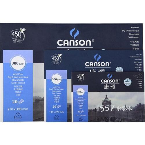 Canson Professional 300g/m2 Watercolor Painting Book 8K/16K/32K 20Sheet Drawing Water Color Paper Art Supplies Stationery