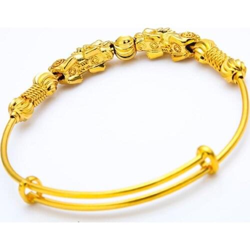 Pixiu push-pull Bracelet Feng Shui Bracelet Men Women Gold Good Wristband Bracelet Pixiu Bangles Luck Unisex Wealth and I7Y4