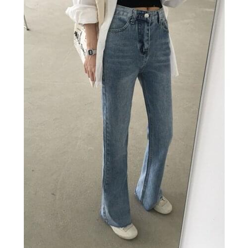 Alien Kitty Wide Leg Jeans Large Size S-XL 2021 New Streetwear Chic Slim Summer Thin Cowboy Loose High Waist Women Femme Pants