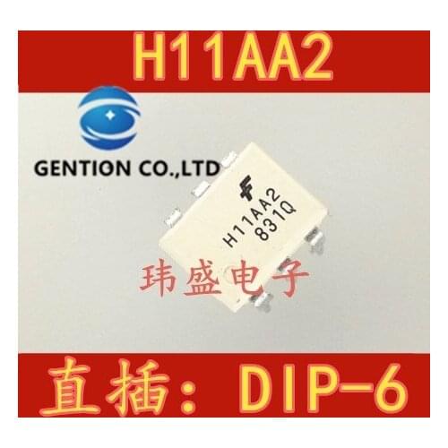 10PCS H11AA2 H11AA2M DIP-6 photoelectric photoelectric coupling isolator transistor output in stock 100% new and original