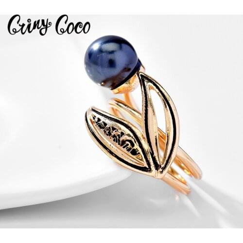 Cring Coco Hawaiian Leaf Ring Fashion Gold Color Finger Rings Size 6 8 9 10 11 12 Trendy Engagement Jewelry Valentines Day Gift