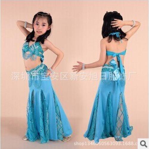 Hot-selling belly dance Costume Clothes wear for Kids Child dance Wears children india dance 3pcs set dress 8 colors