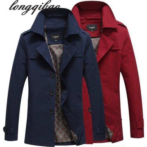 Longqibao Men's Trench Coats
