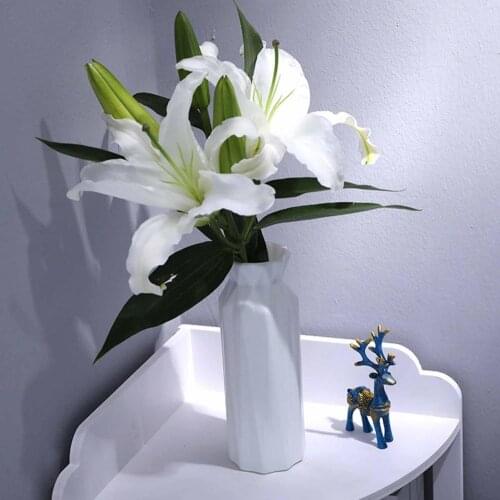 Flower Vase Nordic Unbreakable Plastic Colorful Dried White Imitation Ceramic Flower Vase Home Decoration for Living Room