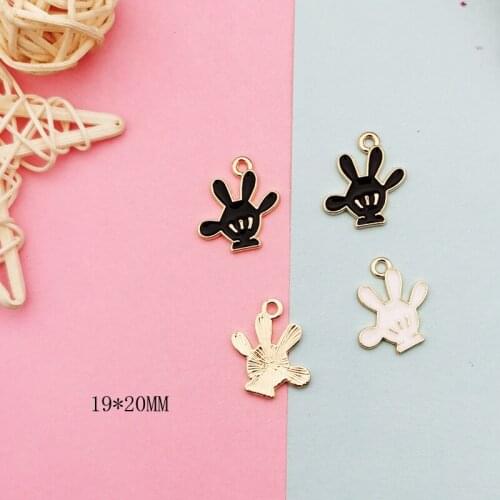 20pcs/lot 19x20 mm enamel Palm Mickey charm for jewelry making fashion earring penant charm necklace bracelet charms