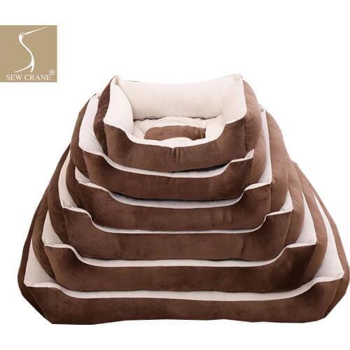 Durable Puppy Cuddle Cushion Solid colour Short Plush Dog Sleeping Bed, Black Color / Brown Coffee Color