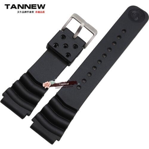 Black silicone watchband forSeiko No. 5 SKX007/SRPA21J1 SBBN013 SRP601J1 canned wristband 20mm 22mm straps