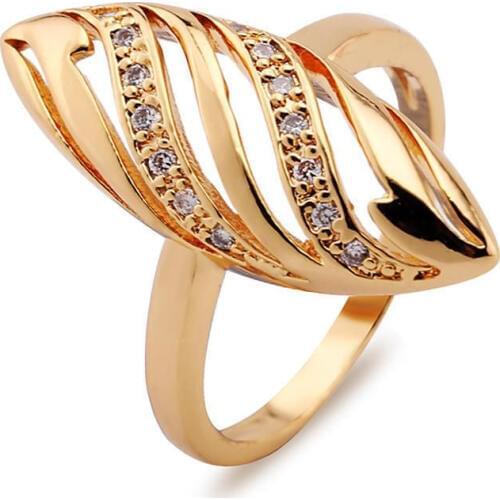 Luxury Micro-inlaid Zircon Gold Rings for Women Fashion Jewelry Wedding Anel Statement Ring Accessories Mujer Wedding Anillos