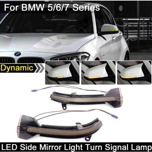 2Pcs For BMW 5 Series F10 F11 GT F07 6 Series F12 F13 F06 7 Series F01 LED Side Rearview Mirror Lamp Turn Signal Light