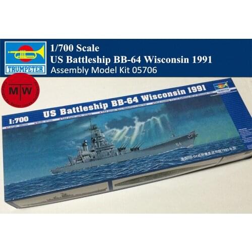 Trumpeter 05706 1/700 Scale US Battleship BB-64 Wisconsin 1991 Military Plastic Assembly Model Kit