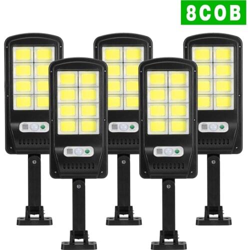 2PCS 6/8/10 COB Solar Lights Outdoor Wireless COB Solar Motion Sensor Security Lamp with 3 Lighting Modes for Garden Street Deck