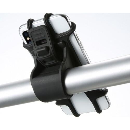 Bike Phone Holder Silicone Adjustable Pull Button Anti-shock Phone Holder Mount Bracket Fork For Bicycle Phone Holder Phone