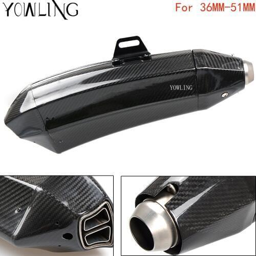 Real Carbon Fiber Motorcycle Exhaust Universal Muffler Motorbike 51mm Exhaust For CBR1000 CBR YZF FZ1 FZ6 FZ8 ER6N ER10N TMAX530