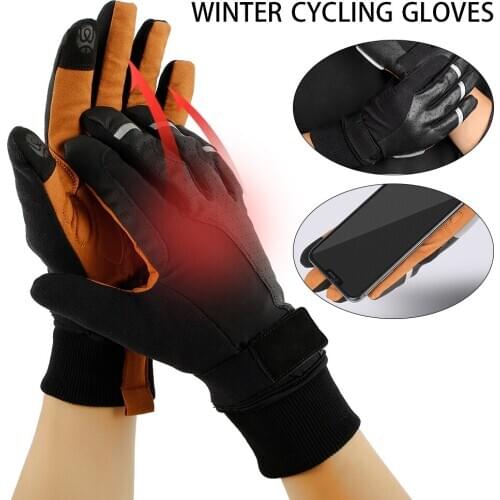 Winter Warm Cycling Gloves Touch Screen Men Women Gloves Winter Windproof MTB Bicycle Motorcycle Skiing Fitness Sport Gloves
