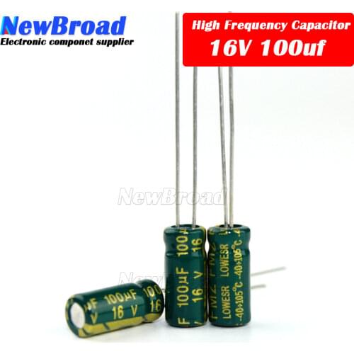 10PCS Aluminum electrolytic capacitor 100UF 16V 25V 35V 50V 63V 100V 160V 200V 250V 400V 450V high frequency low resistance 100U