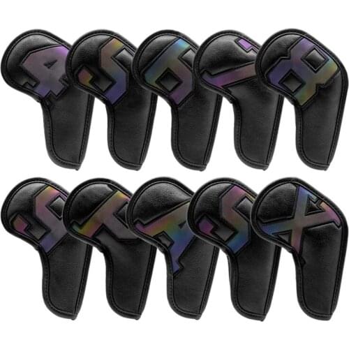 New-Golf Iron Covers 10Pcs Golf Iron Head Covers Leather Golf Iron Covers Set Golf Iron Headcovers with Tag
