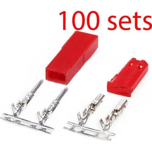 100 sets/lot JST 2P Connector Plug Jack 2-Pin Female Male Crimps rc battery connector car auto motorcycle ship electrical spare