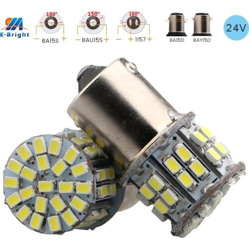 2PCS 24V DC 1156 PY21W BAU15S P21/5W 1157 BAY15D BA15D 1206 50 SMD BA15S P21W LED Car Turn Signal Brake Lights Parking Lamp