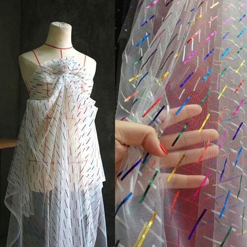 2 Yards Rainbow Polka Dot Lace Fabric Ombre Tulle Lace Soft Veil Mesh Net For DIY Wedding Dress Blouse Lace Top Tutu dress