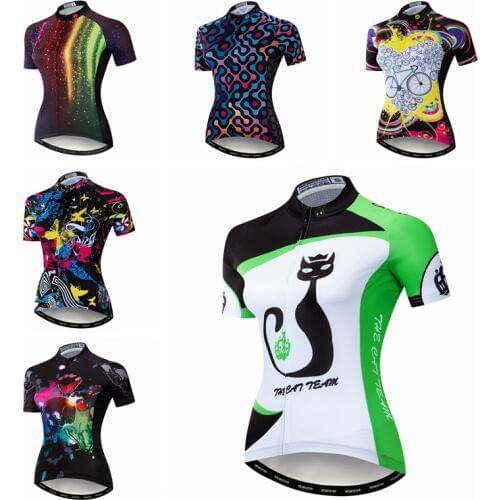 2019 Cycling jersey Women Bike jerseys MTB Tops Maillot Pro Team Summer racing Road Mountain sports shirts for female Cat