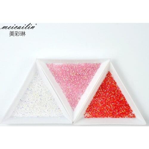 Hot sale 1 pack/1440pcs 1.1mm AB Irregular 3D Crystal Nail Art Rhinestones Micro Mini nail Rhinestones manicure decorations