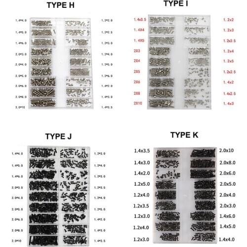 500Pcs 18 Types Mini Screw Flat Head Phillips Screws Laptop Notebook Screws DIY Set Kit for Computer Mobile Phone Watches Screws
