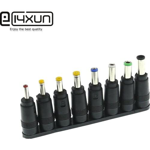 8pcs DC 5.5X 2.1 MM female jack plug adapter Connectors to 6.3 6.0 5.5 4.8 4.0 3.5mm 2.5 2.1 1.7 1.35mm Male Tips power adaptor