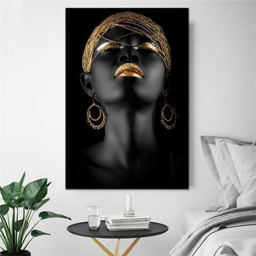 Africa Black Art Woman mosaic diamond Painting Modern Big Size Wall Art Pictures full square round diamond embroidery sale