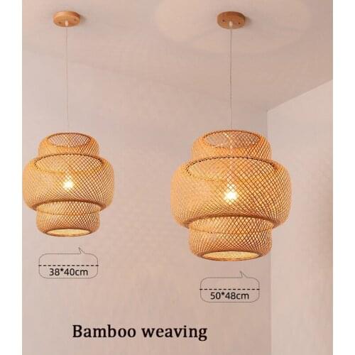 Bamboo and wooden chandelier, suitable for garden, dining room, study, living room, lighting, handmade chandeliers
