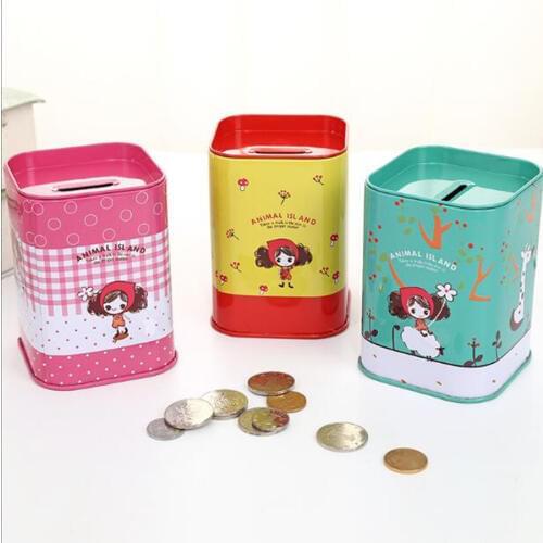 Bank Deposit Box Coins Saving Kids Blue Secret Safe Cash Spaarpot Euro Sparkasse Mini Caja Fuerte Coin Jar Save Money Child 6054