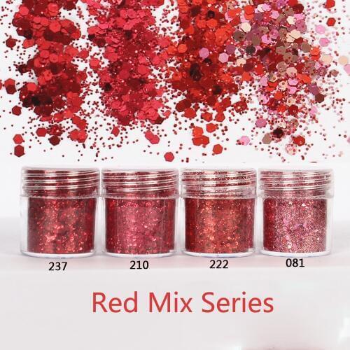 10ml/3ml Red Mix Series Nail Spangles Flakes Dust Colorful Shinny Nails Glitter For Face Body Eye Nail Art Sequins Decorations