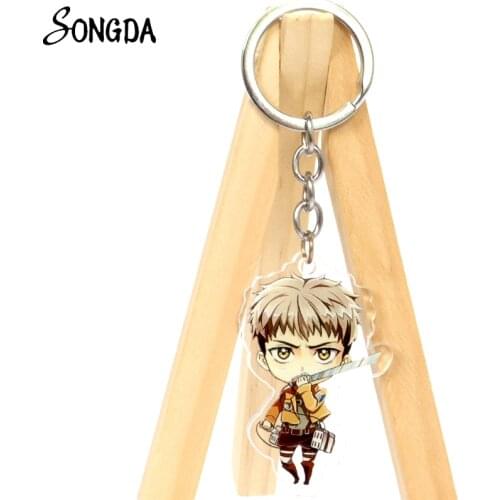 Attack on Titan Keychain Shingeki No Kyojin Wings of Liberty Acrylic Key Chain Rings Pendant Anime Accessories Cartoon Jewelry
