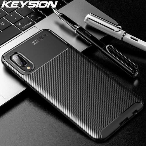 KEYSION Phone Case for Samsung A02 A02S Carbon Fiber Texture Soft Silicone Shockproof back Cover For Galaxy M02 M02S M12 M21S