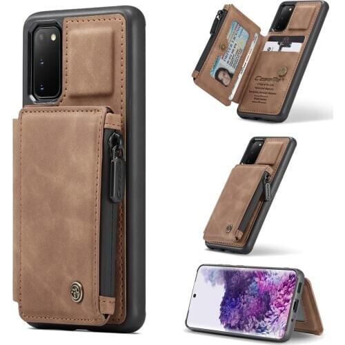 Back Case For Samaung Note10 20 S10 Card Slot Retro Leather Wallet For Galaxy A21S A51 A71 S20 Ultra S10Plus Stand Back Cover