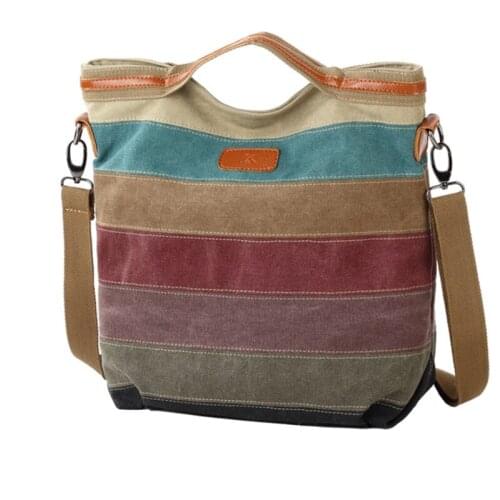 Womens Shoulder Bags Canvas Hobo Handbags Multi-Color Casual Messenger Bag Top Handle Tote Crossbody Bags