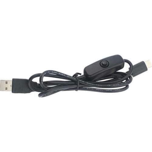 Power Adapter Cable 5V 3A Usb To Type-C Power Supply Cord with on Off Button for Raspberry Pi 4 Model B