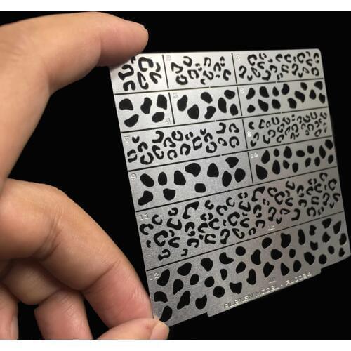 1pc Leopard Print Camouflage Stencil 1/35 Military Model Gundam Leakage Spray Template AJ0034
