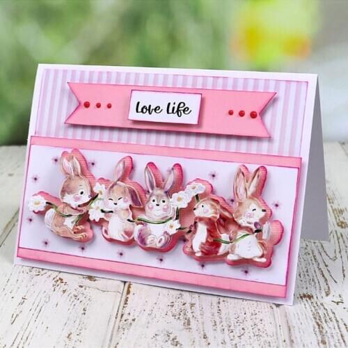 Rabbits Squirrel Metal Cutting Dies& coordinating Cardstock for Scrapbooking Craft Embossing Stencil Die Cut Card Photo